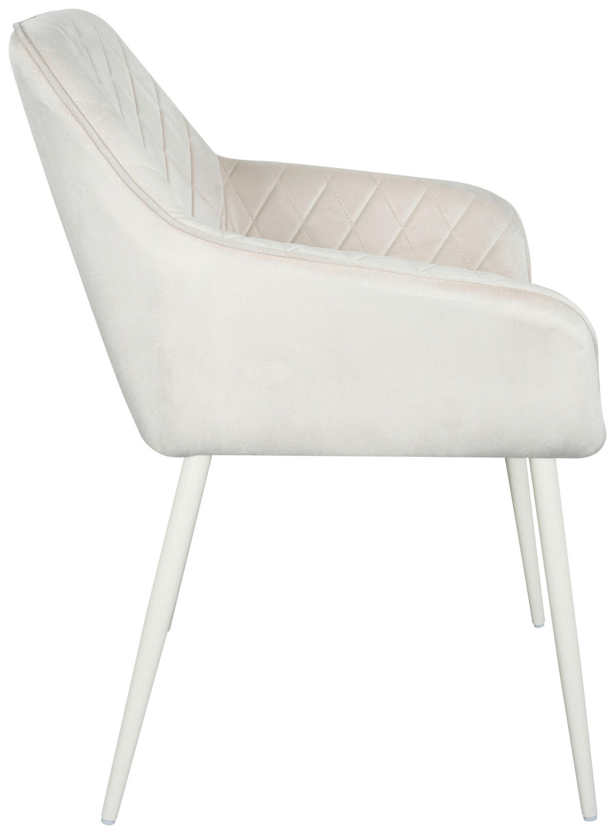 ARMLEHNSTUHL  inklusive Armlehnen Samt  Creme  - Creme, Design, Textil/Metall (56/82,5/61,5cm) - Novel