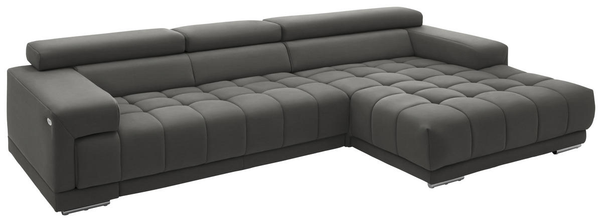 ECKSOFA Mikrofaser Silberfarben  - Silberfarben, Design, Textil/Metall (335/190cm) - Beldomo Speed