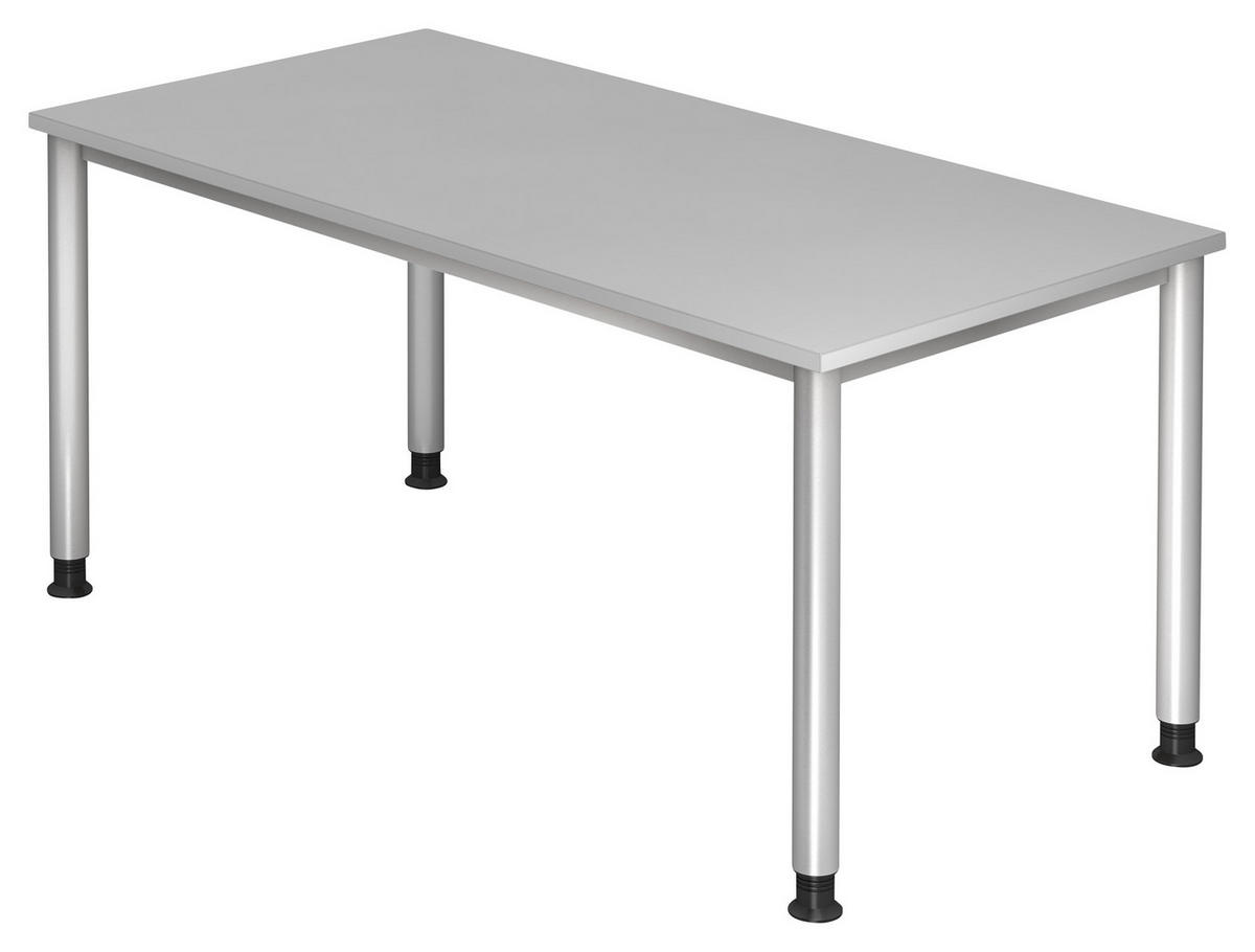 SCHREIBTISCH 160/80/68-76 cm  in Grau  - Silberfarben/Grau, KONVENTIONELL, Holzwerkstoff/Metall (160/80/68-76cm) - Venda