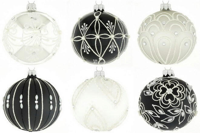 CHRISTBAUMKUGEL 10 cm Shiny Silence  - Silberfarben/Schwarz, LIFESTYLE, Glas/Metall (10cm) - X-Mas