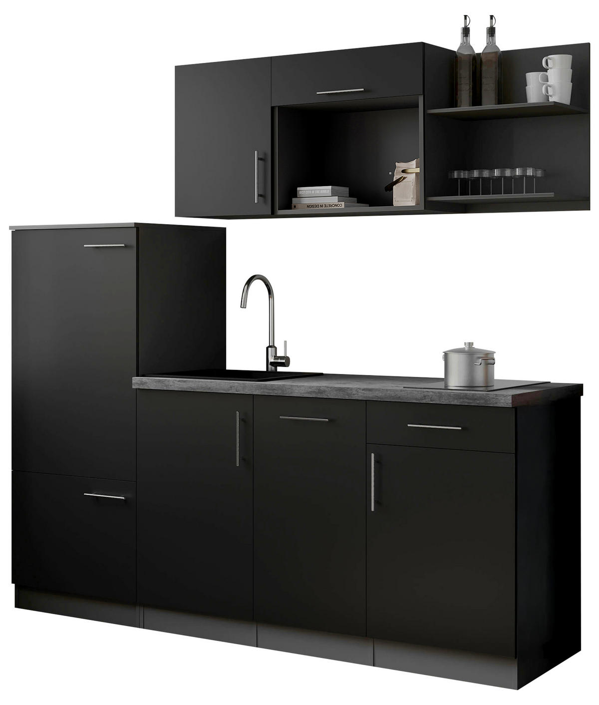 KUCHYŇSKÝ BLOK 205 cm - šedá/černá, Trend, kov/kompozitní dřevo (205cm) - Respekta