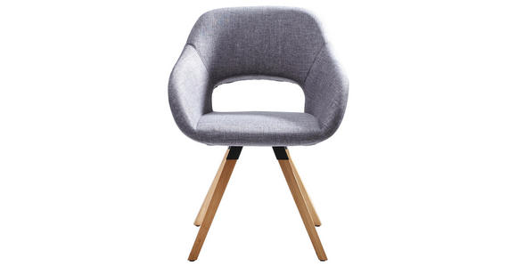 STUHL in Holz, Textil Eichefarben, Grau - Eichefarben/Grau, Natur, Holz/Textil (62/80/60cm) - Valnatura