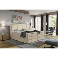 BOXSPRINGBETT 200/200 cm  in Beige  - Beige, Design, Holzwerkstoff/Kunststoff (200/200cm) - MID.YOU