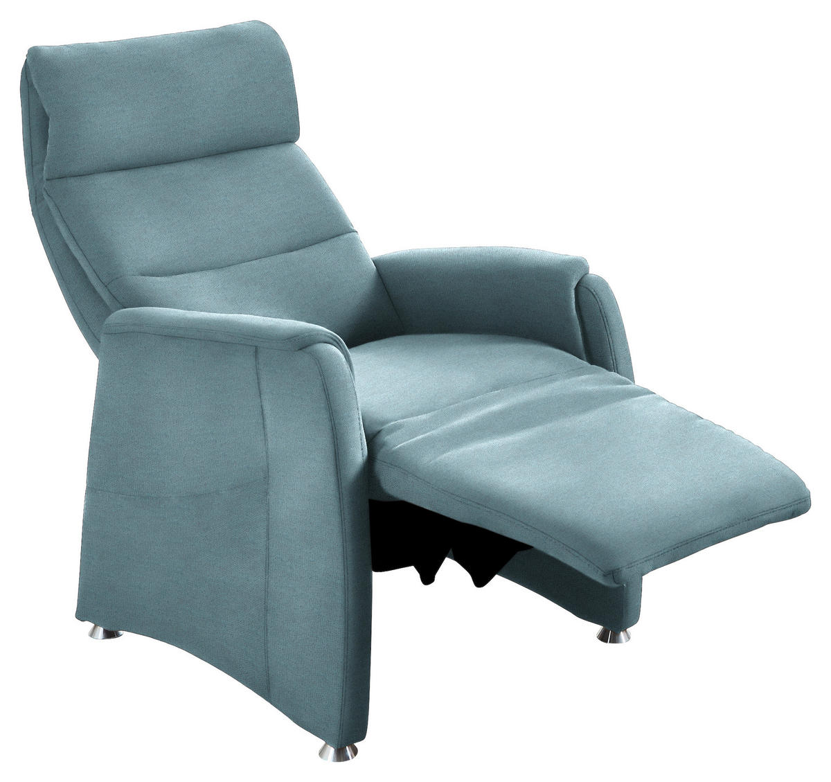 FERNSEHSESSEL in Flachgewebe Hellblau  - Alufarben/Hellblau, Konventionell, Textil/Metall (69/111/83cm) - Cantus