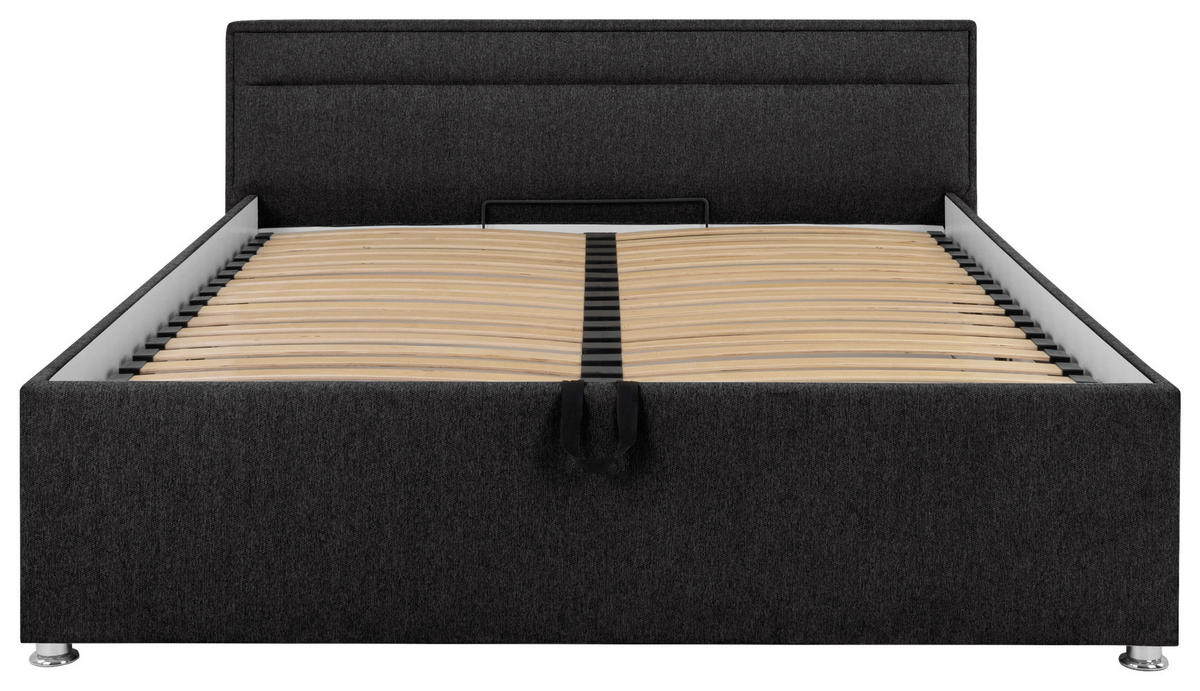POLSTERBETT Lattenrost, Bettkasten Anthrazit 160/200 cm  - Anthrazit, MODERN, Holz/Kunststoff (160/200cm) - MID.YOU
