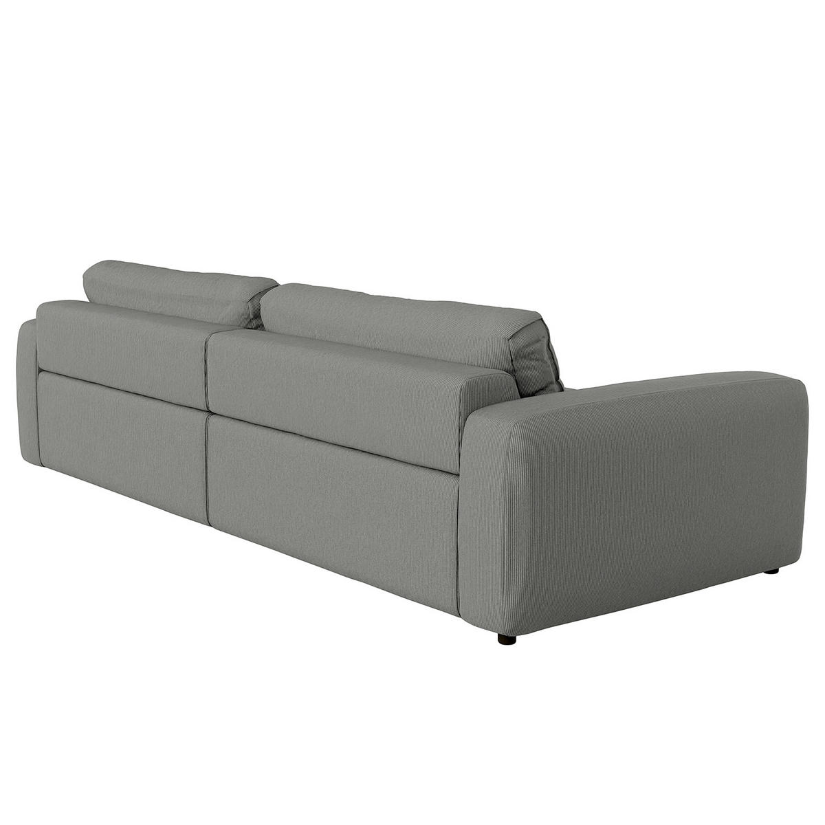 BIGSOFA in Cord Dunkelgrau  - Dunkelgrau/Schwarz, Modern, Kunststoff/Textil (264/84/125cm) - Trendmanufaktur