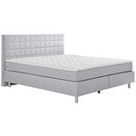 BOXSPRINGBETT 180/200 cm  in Hellgrau  - Hellgrau/Alufarben, KONVENTIONELL, Textil/Metall (180/200cm) - Carryhome