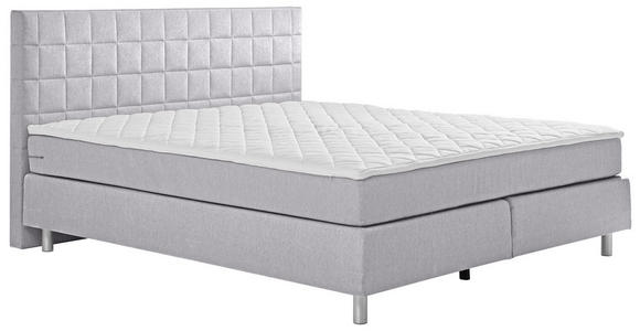 BOXSPRINGBETT 180/200 cm  in Hellgrau  - Hellgrau/Alufarben, KONVENTIONELL, Textil/Metall (180/200cm) - Carryhome