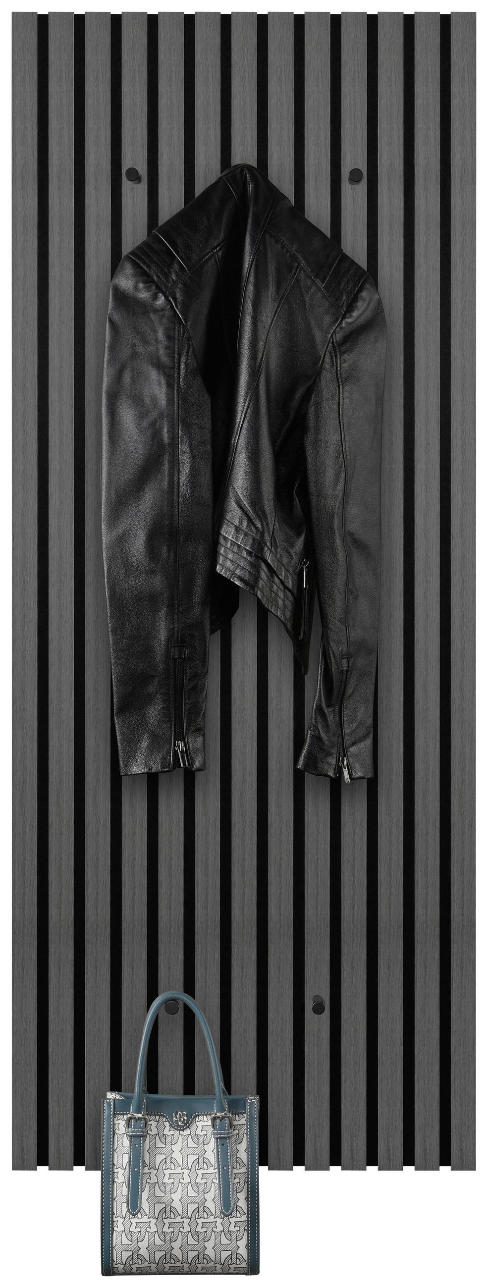 GARDEROBENPANEEL  in 50/125/7 cm  - Schwarz/Grau, MODERN, Holzwerkstoff/Textil (50/125/7cm) - Xora