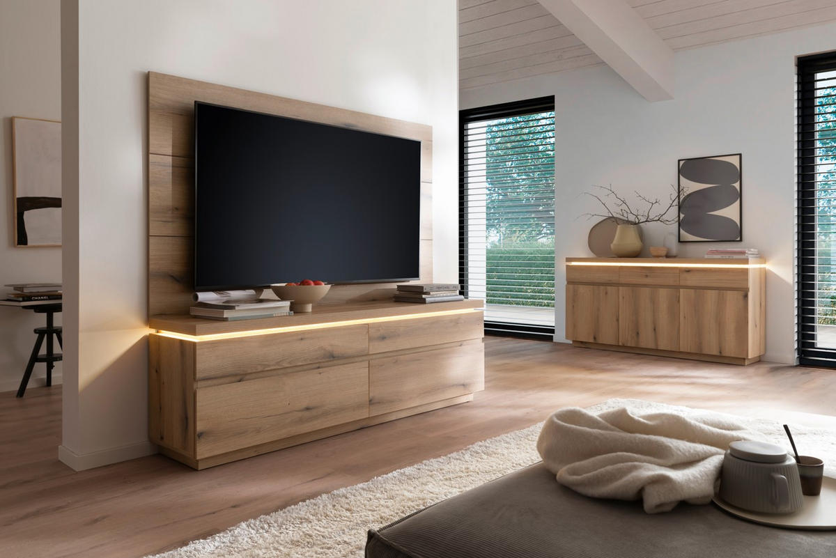 SIDEBOARD  156/81/40 cm 3 Schublade(n)  - Eichefarben, Design, Holzwerkstoff (156/81/40cm) - Livetastic