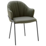 ARMLEHNSTUHL  in Echtleder pigmentiert  - Anthrazit/Grün, Design, Leder (55/84/55cm) - Belluti