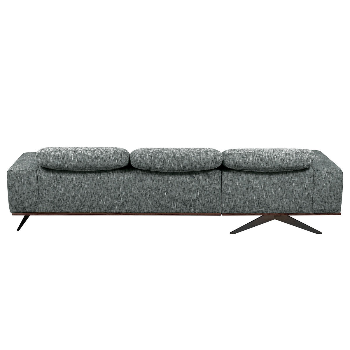 ECKSOFA PORTLAND Anthrazit Struktur Kopfteilverstellung  - Dunkelbraun/Anthrazit, Design, Holz/Textil (187/295cm) - Livetastic