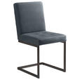 SCHWINGSTUHL  in Stahl Mikrofaser  - Schwarz/Grau, Design, Textil/Metall (45/91/58cm) - Moderano