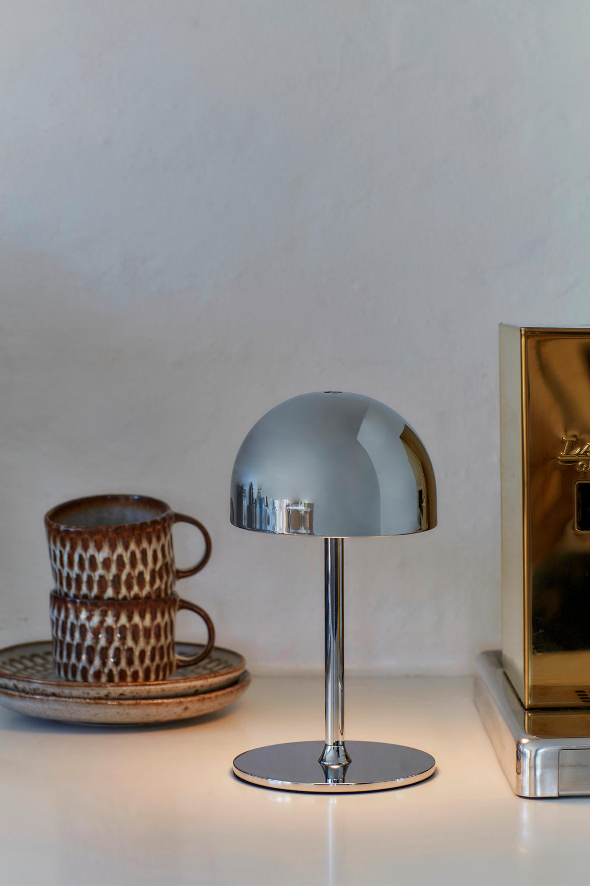 AKKU-TISCHLEUCHTE Living 11,5/22 cm   - Silberfarben, Trend, Metall (11,5/22cm)
