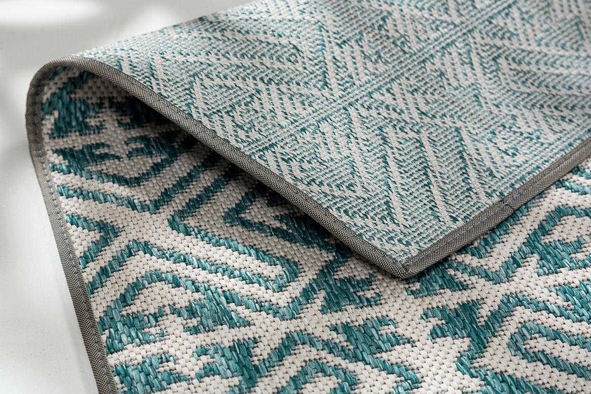 OUTDOORTEPPICH 170/240 cm Parkland Türkis, Beige  - Türkis/Beige, KONVENTIONELL, Textil (170/240cm) - Schöner Wohnen