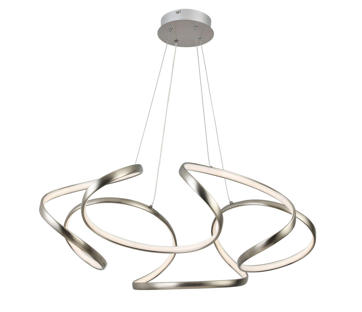 LED-HÄNGELEUCHTE 70/120 cm  - Silberfarben/Alufarben, Design, Kunststoff/Metall (70/120cm) - Ambiente
