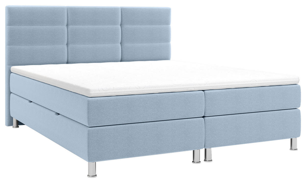 POSTELJA Z VZMETNICO 140 cm   x 200 cm  , tekstil modra  - barve kroma/modra, Konvencionalno, kovina/tekstil (140/200cm) - Carryhome