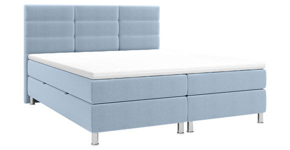 BOXBETT 180/200 cm  in Blau  - Chromfarben/Blau, KONVENTIONELL, Textil/Metall (180/200cm) - Carryhome