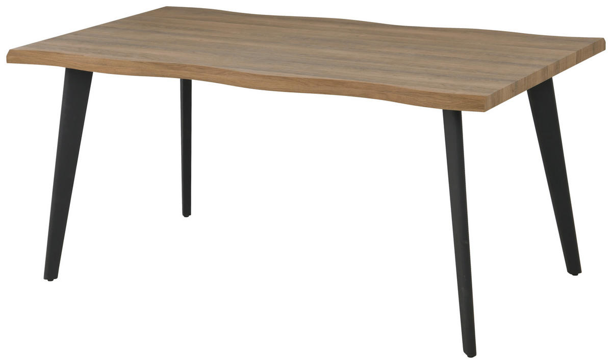 JEDÁLENSKÝ STÔL, farba duba, 160/90/76 cm - čierna/farba duba, Modern, kov/kompozitné drevo (160/90/76cm) - MID.YOU