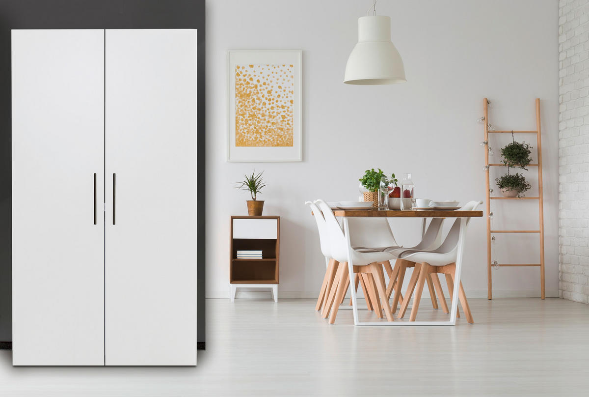SCHRANKKÜCHE 104/193/67 cm  in Weiss  - Weiss/Edelstahlfarben, Modern, Holzwerkstoff/Metall (104/193/67cm) - Respekta