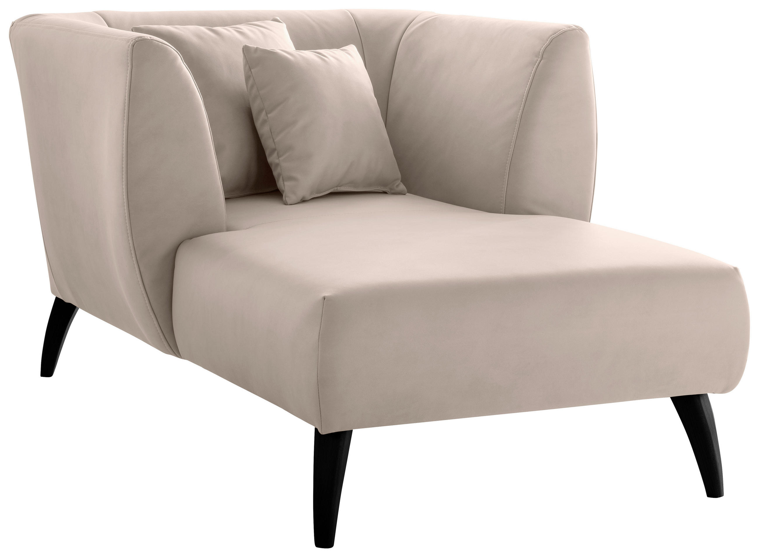 XXL-SESSEL Lederlook Beige    - Beige/Schwarz, MODERN, Holz/Textil (108/84/155cm) - Livetastic