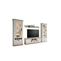 WOHNWAND 4-teilig  in Pinienfarben, Hellbraun  320/201/44 cm  - Hellbraun/Eichefarben, Design, Holzwerkstoff/Metall (320/201/44cm) - MID.YOU