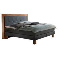BOXSPRINGBETT 160/200 cm  in Anthrazit, Eichefarben  - Eichefarben/Anthrazit, KONVENTIONELL, Holz/Textil (160/200cm) - Hasena