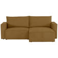 ECKSOFA  in Feincord Currygelb  - Currygelb/Schwarz, KONVENTIONELL, Kunststoff/Textil (242/151cm) - Carryhome