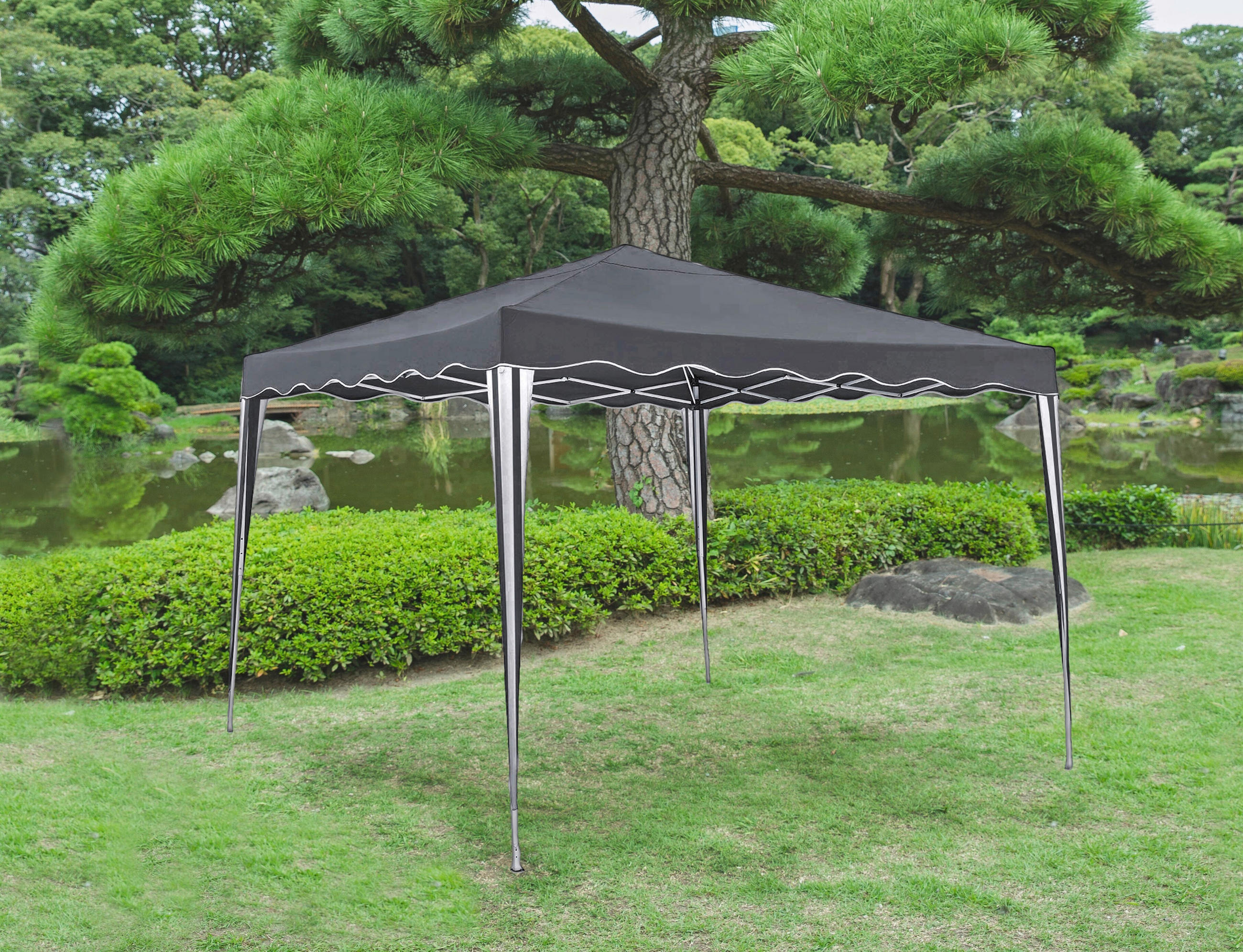 PAVILLON 295/260/295 cm   - Grau, Basics, Kunststoff/Metall (295/260/295cm) - Gardenson