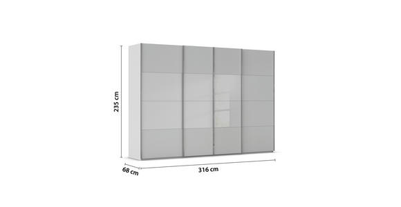SCHWEBETÜRENSCHRANK  in Seidengrau  - Chromfarben/Seidengrau, KONVENTIONELL, Glas/Holzwerkstoff (316/235/68cm) - Novel