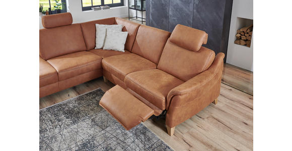 ECKSOFA in Flachgewebe Braun  - Wildeiche/Braun, Natur, Holz/Textil (226/255cm) - Voleo