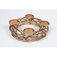ADVENTSKERZENHALTER  - Goldfarben, KONVENTIONELL, Metall (40,5/40/10,5cm) - X-Mas