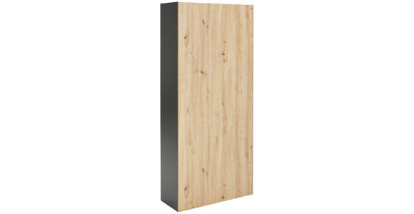 GARDEROBENSCHRANK in 80/180/34 cm - Anthrazit/Eiche Artisan, Design, Holzwerkstoff (80/180/34cm) - Hom`in