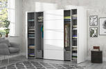 KLEIDERSCHRANK 270/210/61 cm 4-türig  - Alufarben/Weiß, MODERN, Holzwerkstoff/Kunststoff (270/210/61cm) - MID.YOU