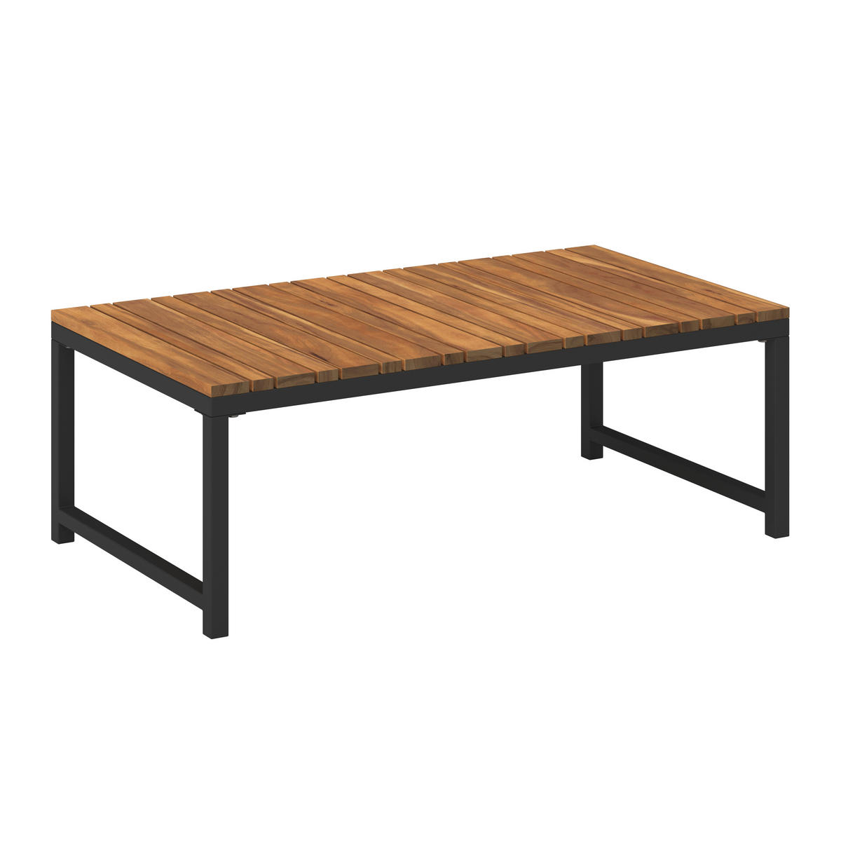 LOUNGEGARNITUR   Akazie massiv Eisen  - Schwarz/Akaziefarben, MODERN, Holz/Textil - Beldano