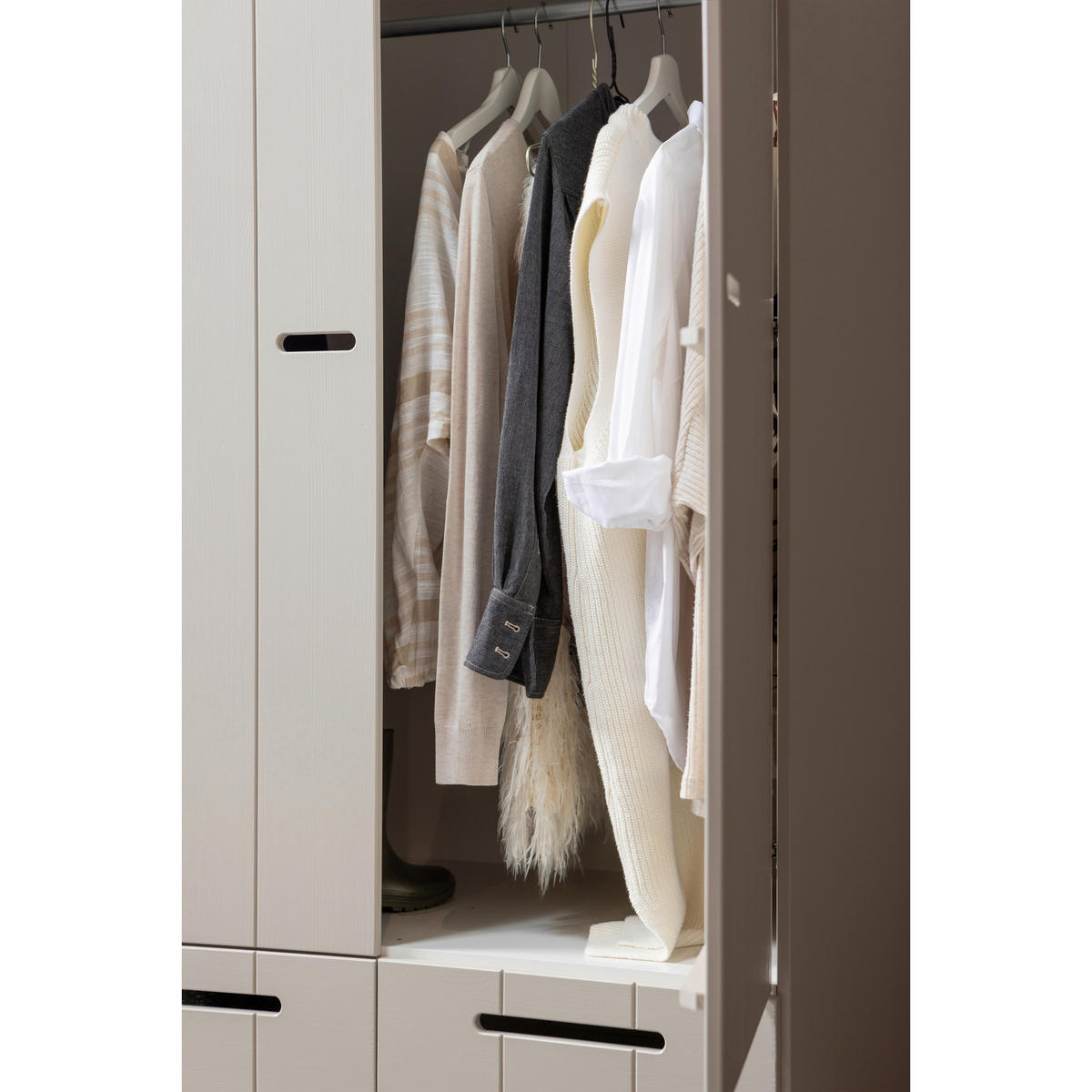 DREHTÜRENSCHRANK 94/195/53 cm,  in Grau, 2-türig  - Grau, Basics, Holz (94/195/53cm) - MID.YOU