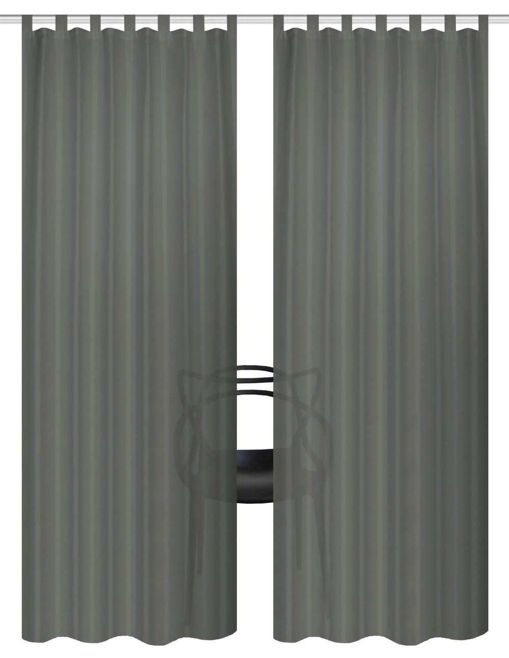 SCHLAUFENVORHANG blickdicht  - Anthrazit, Basics, Textil (130cm)