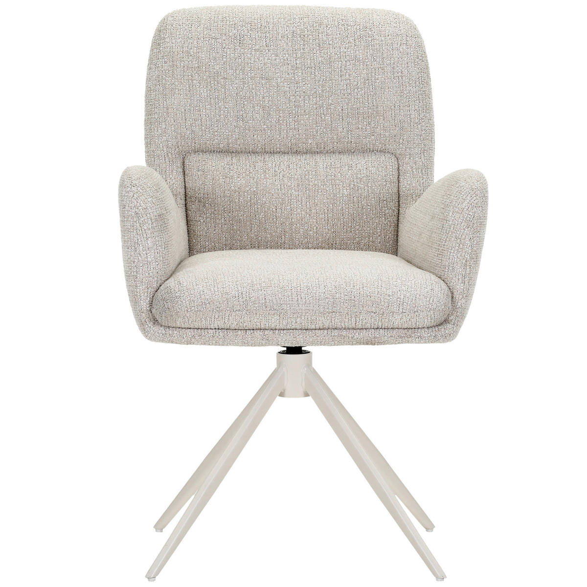 ARMLEHNSTUHL  Wippfunktion, Sitzfläche 360° drehbar, automatische Rückholfunktion Webstoff  Creme, Beige  - Beige/Creme, MODERN, Textil/Metall (63/91/65cm) - Hom`in