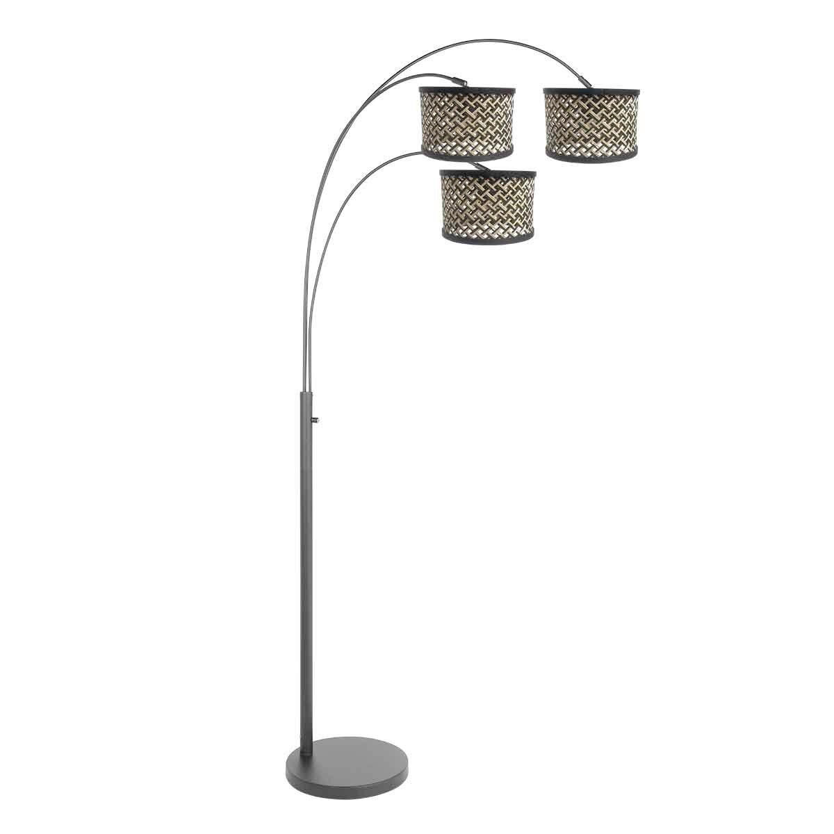 STEHLEUCHTE SPARKLED LIGHT 30/180/75 cm  - Schwarz/Braun, Trend, Naturmaterialien/Metall (30/180/75cm)
