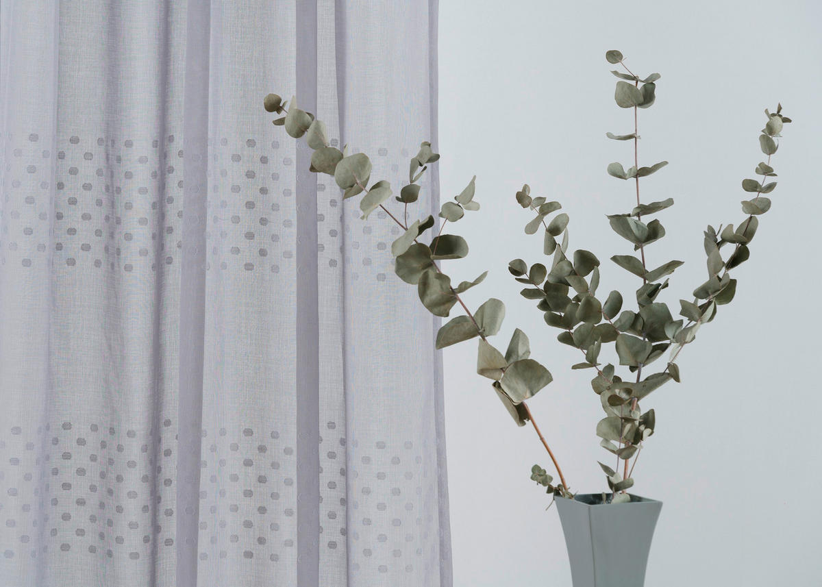 DRAPERIE CONFECȚIONATĂ transparent  - gri, Basics, textil (140/260cm)