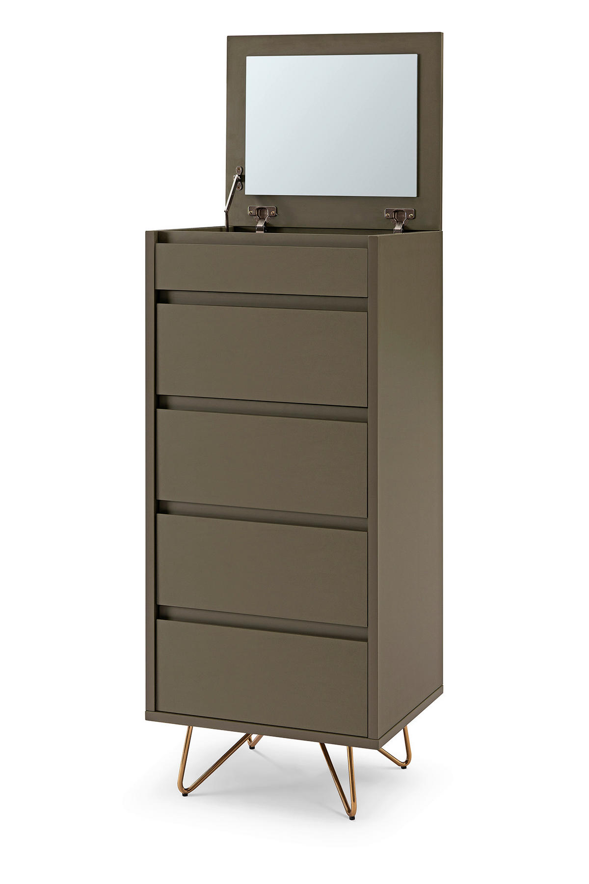 KOMMODE  in 45/110/40 cm  - Messingfarben/Grau, Design, Glas/Holzwerkstoff (45/110/40cm) - Livetastic