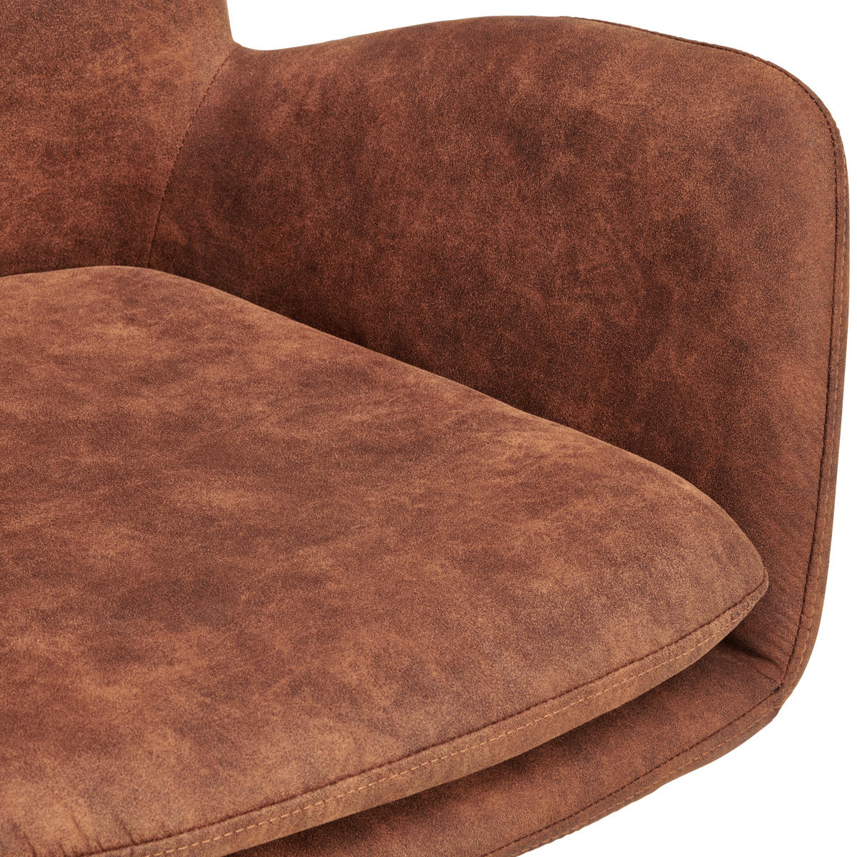 ARMLEHNSTUHL  Sitzfläche 360° drehbar, inklusive Armlehnen Webstoff  - Schwarz/Orange, Basics, Textil/Metall (60.5/88/62cm) - MID.YOU