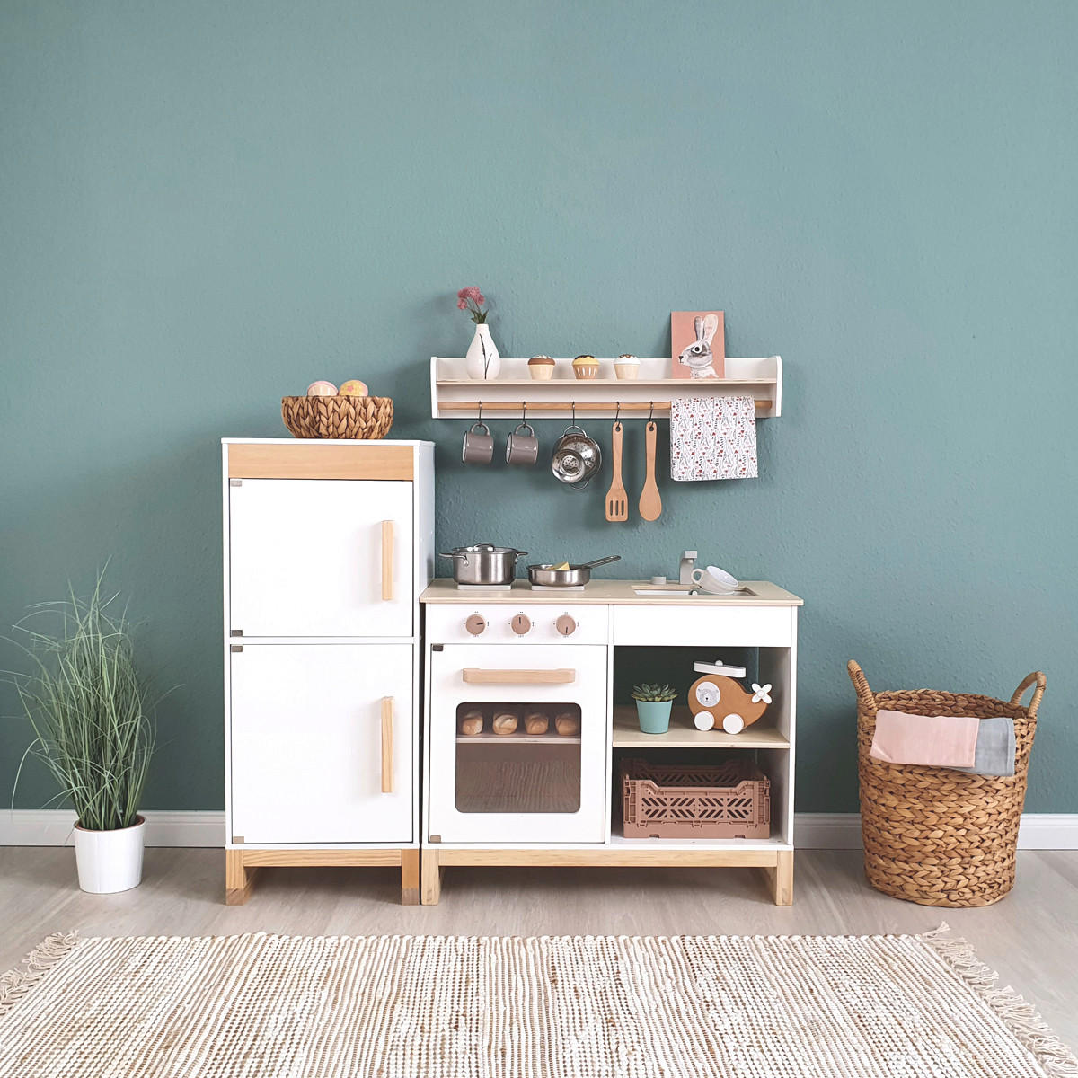 KINDERKÜCHE MAGNOLIA  - Naturfarben/Weiß, Basics, Holz/Holzwerkstoff (68,5/35,8/62cm) - MUSTERKIND