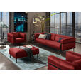 SESSEL in Echtleder Rot  - Rot/Schwarz, Design, Leder/Metall (91/67/96cm) - Johann Jakob