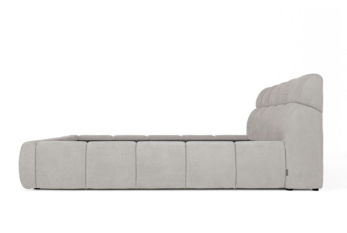POLSTERBETT 180/200 cm  in Perlmutt  - Perlmutt/Schwarz, Design, Kunststoff/Textil (180/200cm) - Esposa
