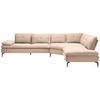 ECKSOFA in Flachgewebe Hellbraun  - Hellbraun/Schwarz, Design, Textil/Metall (344/271cm) - Chilliano