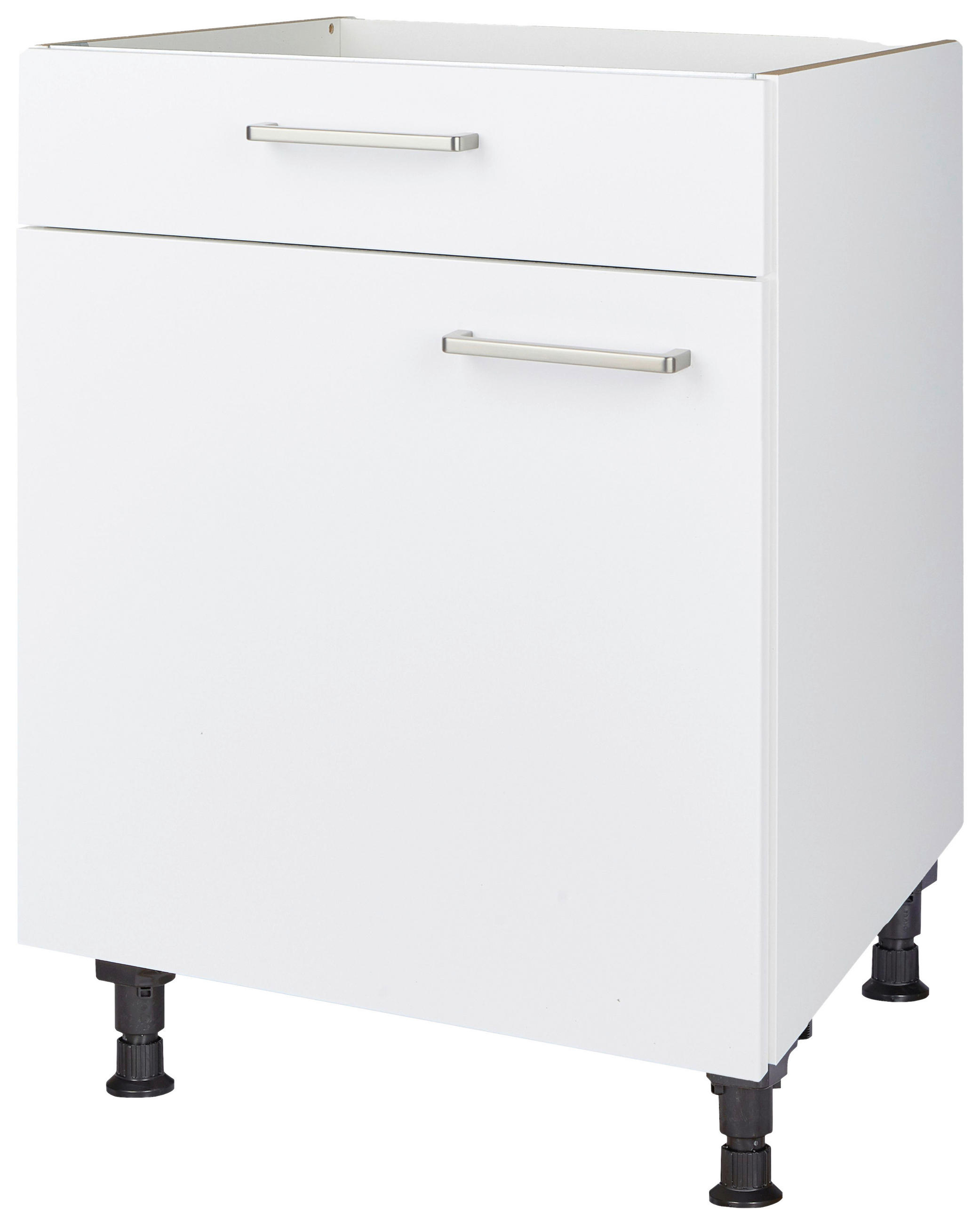 KOCHFELDUMBAUSCHRANK 60/87/56 cm  in Weiß  - Edelstahlfarben/Weiß, MODERN, Holzwerkstoff/Metall (60/87/56cm) - Nobilia