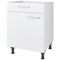 KOCHFELDUMBAUSCHRANK 60/87/56 cm  in Weiß  - Edelstahlfarben/Weiß, MODERN, Holzwerkstoff/Metall (60/87/56cm) - Nobilia