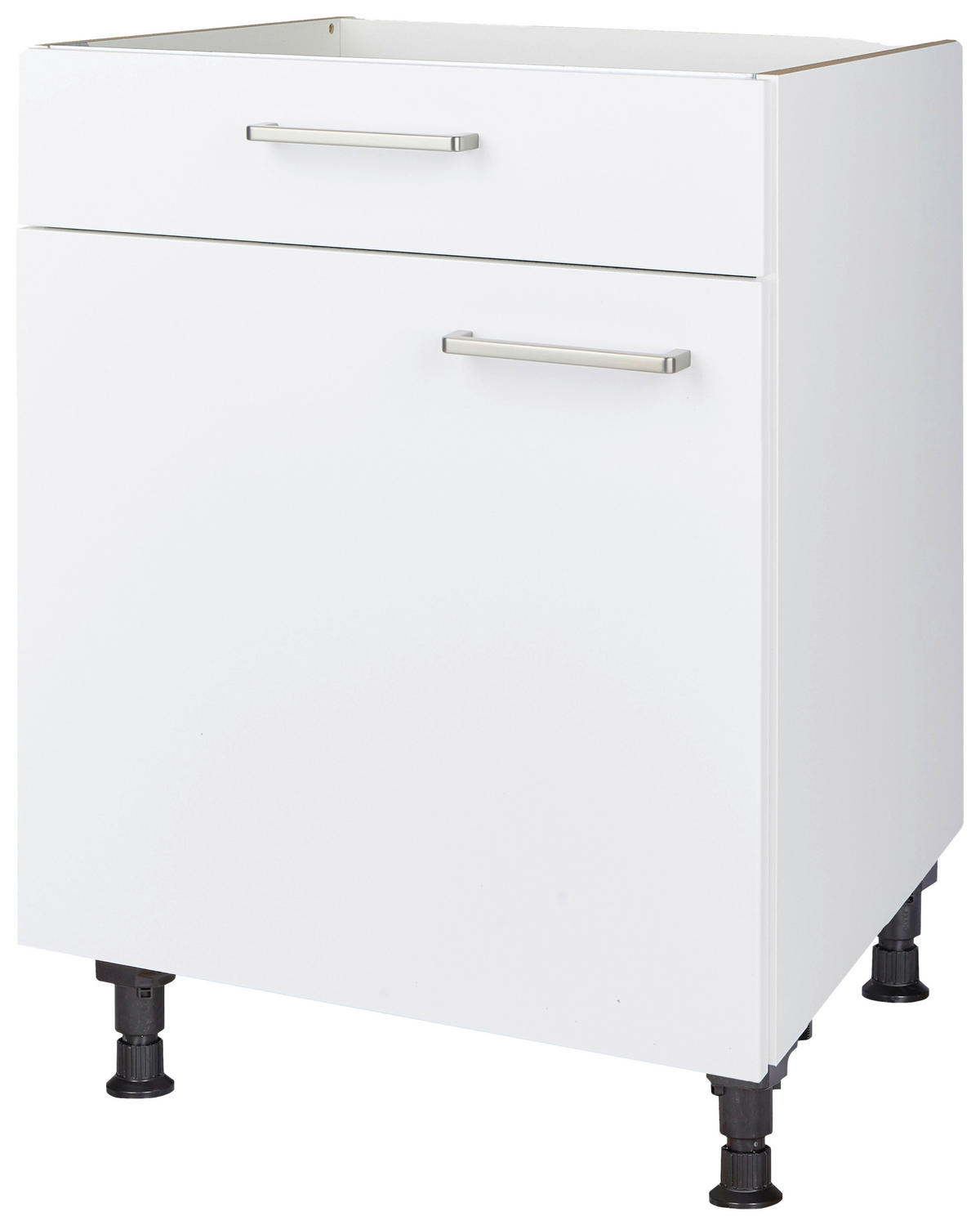 KOCHFELDUMBAUSCHRANK 60/87/56 cm  in Weiß  - Edelstahlfarben/Weiß, MODERN, Holzwerkstoff/Metall (60/87/56cm) - Nobilia