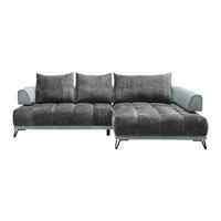 HÖRNSOFFA i mörkgrå  - mörkgrå/silver, Modern, metall/textil (262/67-87/184cm) - MID.YOU